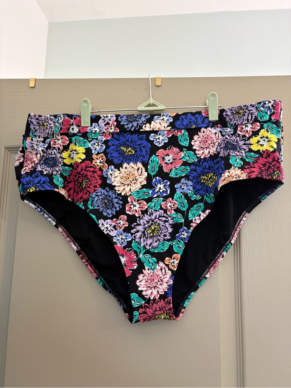 Penningtons Black Floral High-Waist Bikini Bottoms